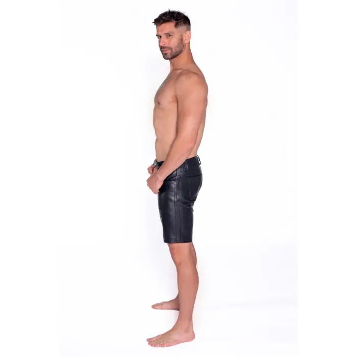 Prowler RED Leather Black Stripe Shorts