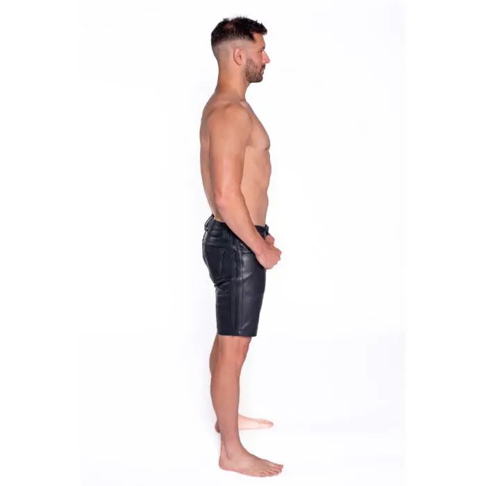 Prowler RED Leather Black Stripe Shorts