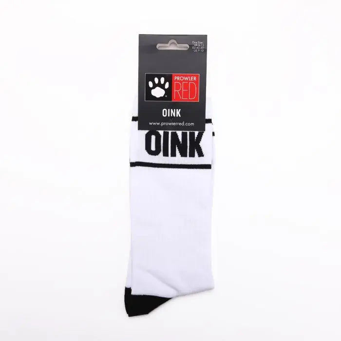 Prowler RED White Oink socks packaged with black text and a visible Prowler RED brand label on a white background