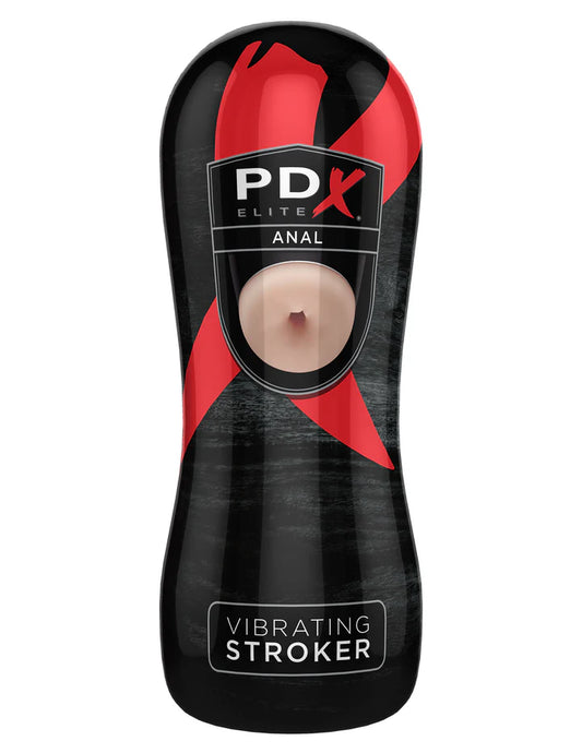 PDX Elite Vibrating Anal Stroker front view of powerful masturbator