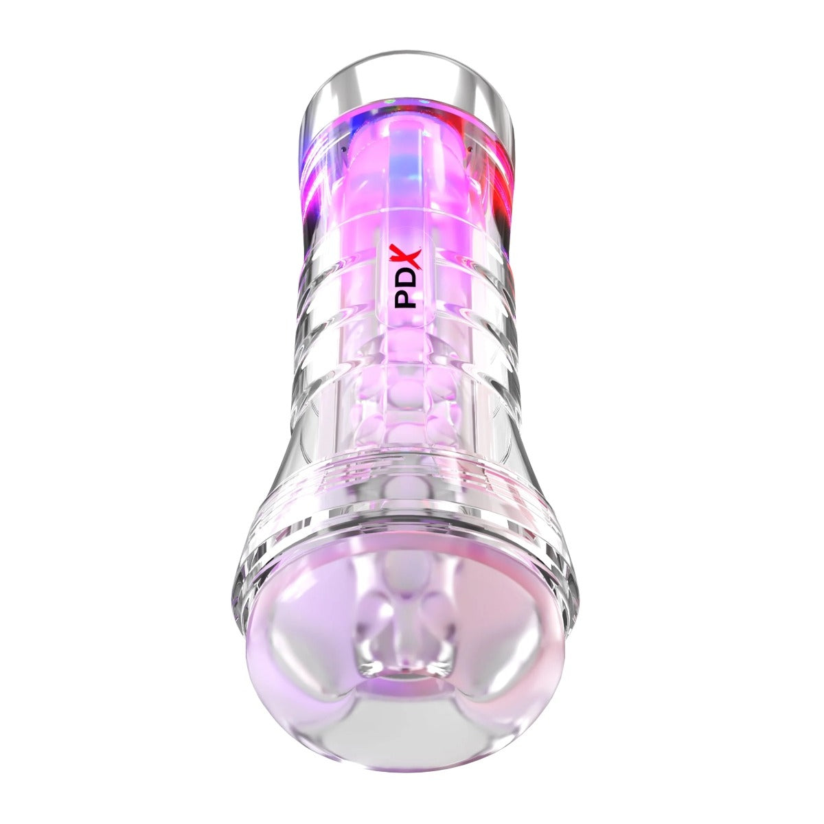 PDX Elite ViewTube XXL See Thru EZ Grip LED Stroker Clear top view
