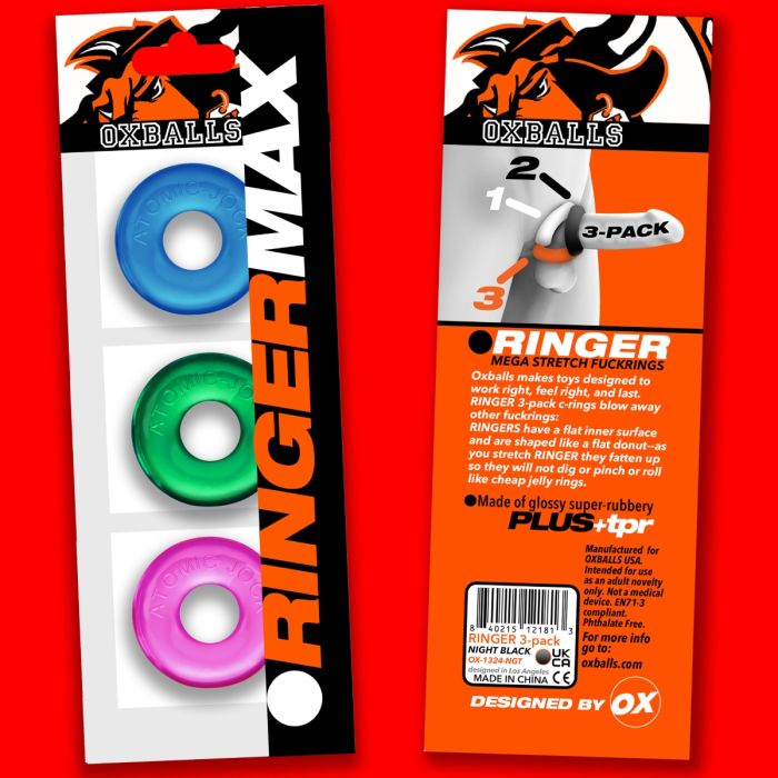 Oxballs Ringer Max 3 Pack Cock Ring Neon