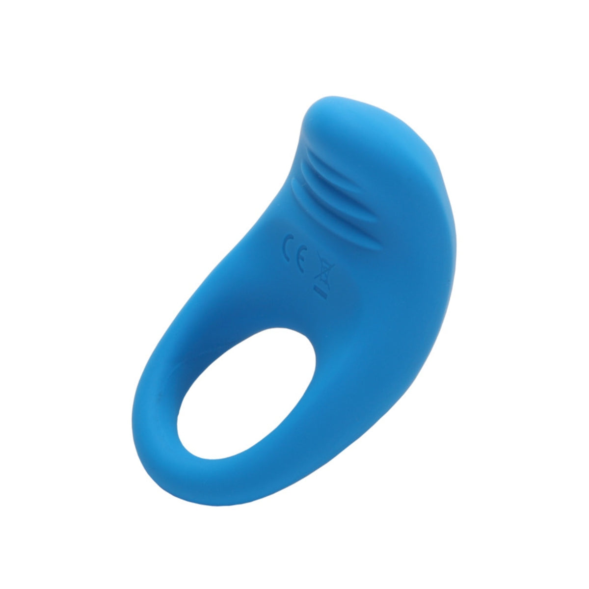 Angled view of ROMP Juke stretchy silicone cock ring