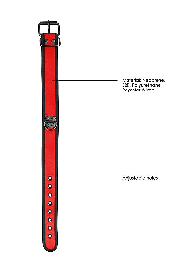 Neoprene Collar with Leash Red (8090440728815)