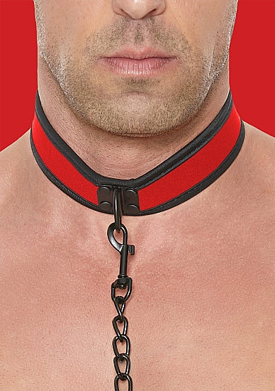 Neoprene Collar with Leash Red (8090440728815)