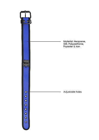 Neoprene Collar with Leash Blue (8090439713007)