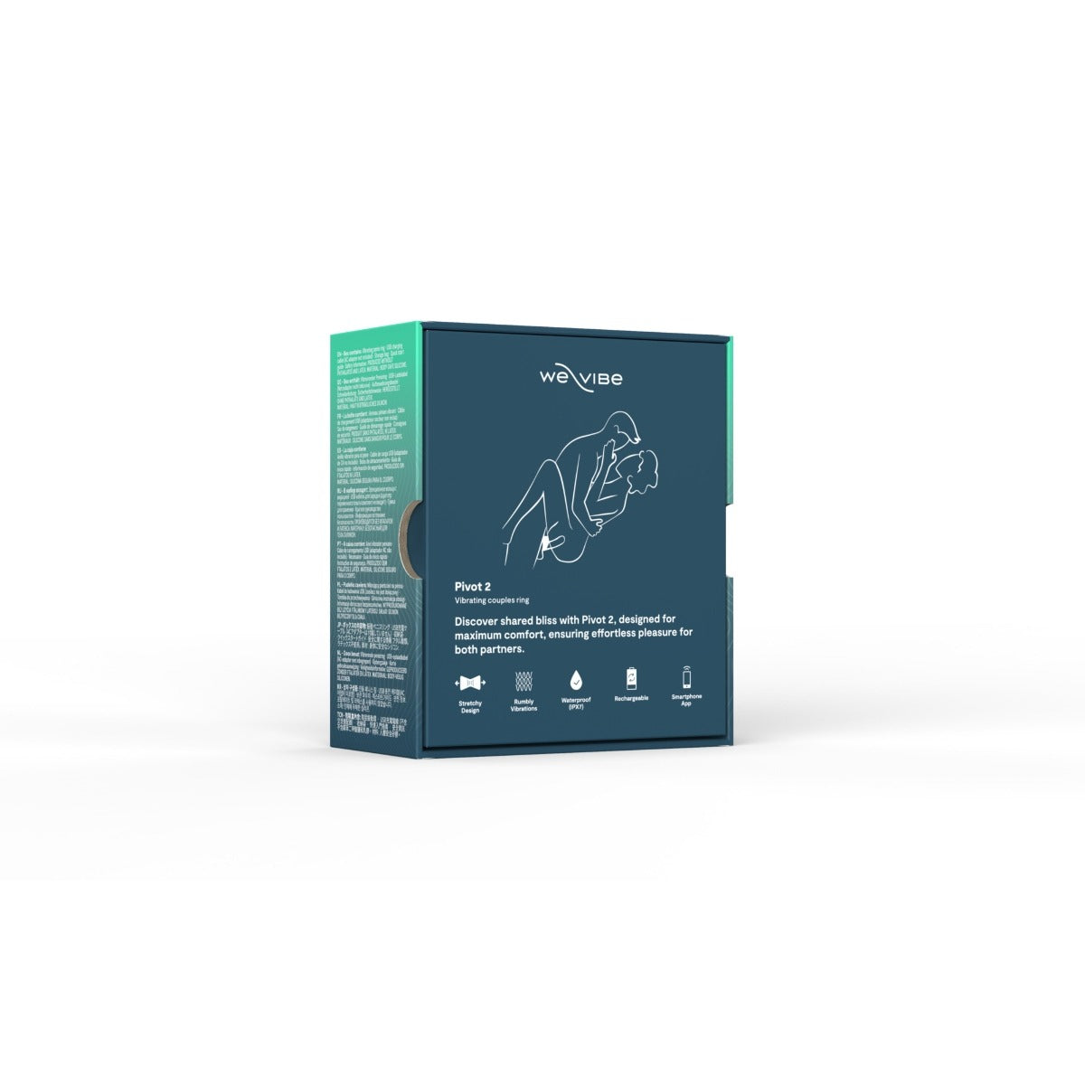 We-Vibe Pivot 2 Vibrating Couples Ring Slate packaging rear and side