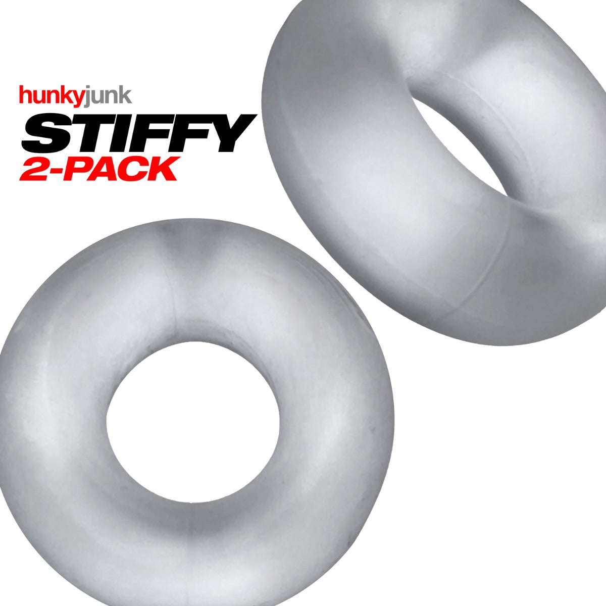 Hunkyjunk Stiffy Bulge Cock Rings Clear Ice 2 Pack (8251399373039)