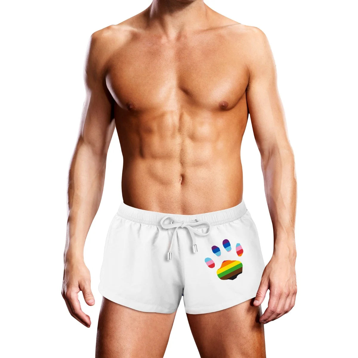 Swim Trunk Trunk White Oversized Paw (8075987517679)