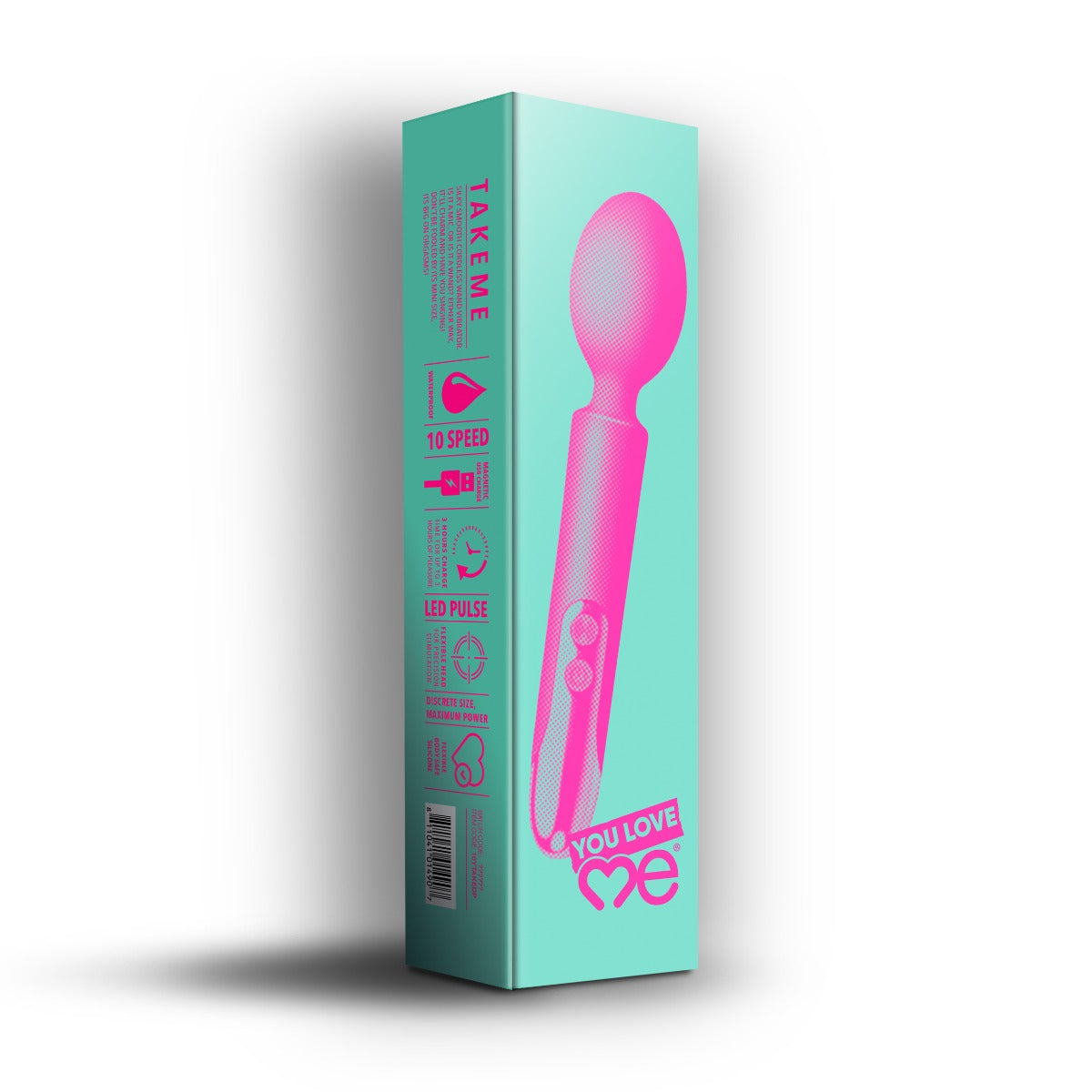 You Love Me Take Me Wand Vibrator Pink packaging