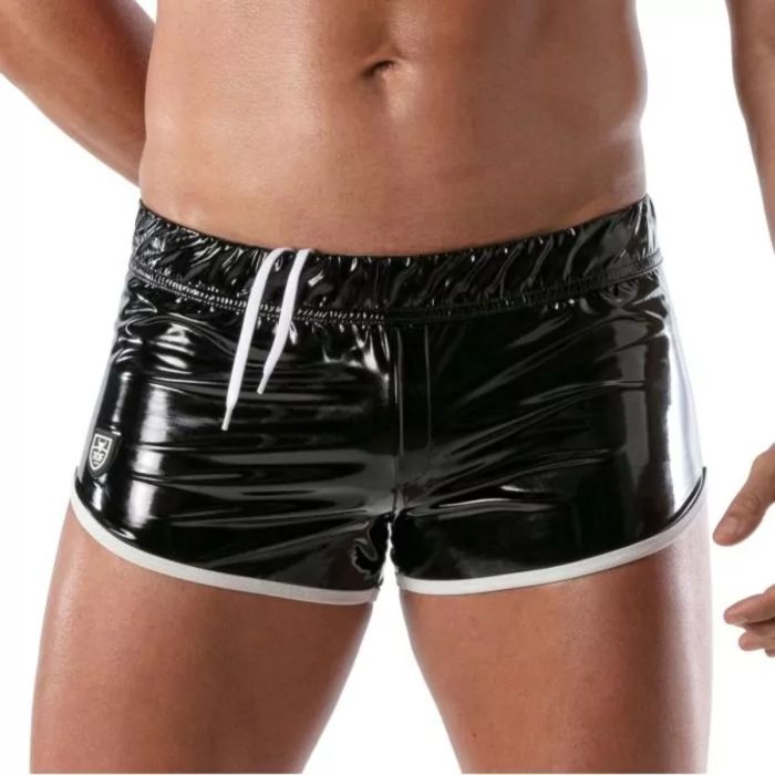 TOF Paris Vinyl Fetish Shorts Black/White