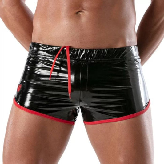 TOF Paris Vinyl Fetish Shorts Black/Red