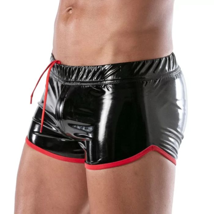 TOF Paris Vinyl Fetish Shorts Black/Red