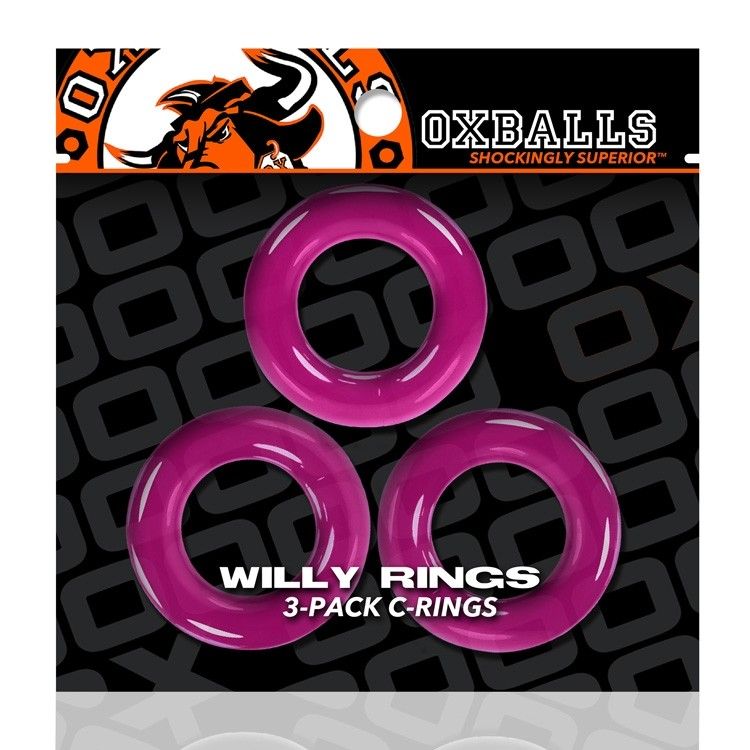 Oxballs Willy Rings 3 Pack Cock Rings Hot Pink (8251324432623)