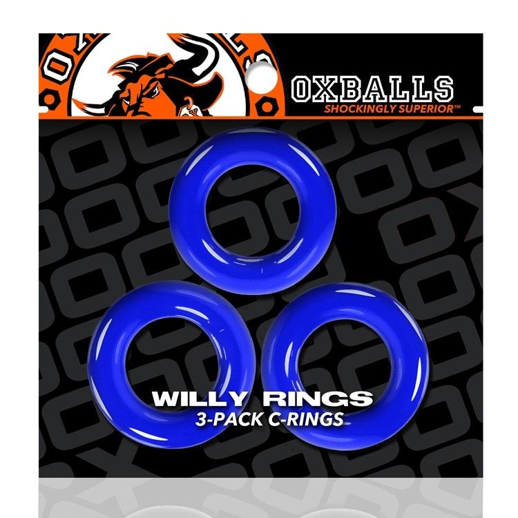 Willy Rings 3-pack Cockrings Blue (8099775873263)