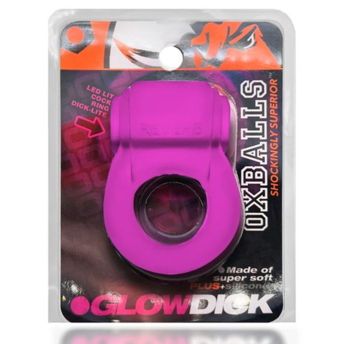 Oxballs Glowdick Cock Ring with LED Pink Ice (8212465746159)