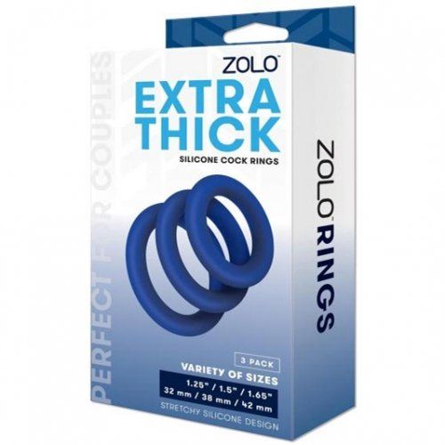 Zolo Extra Thick Silicone Cock Ring 3 Piece Set