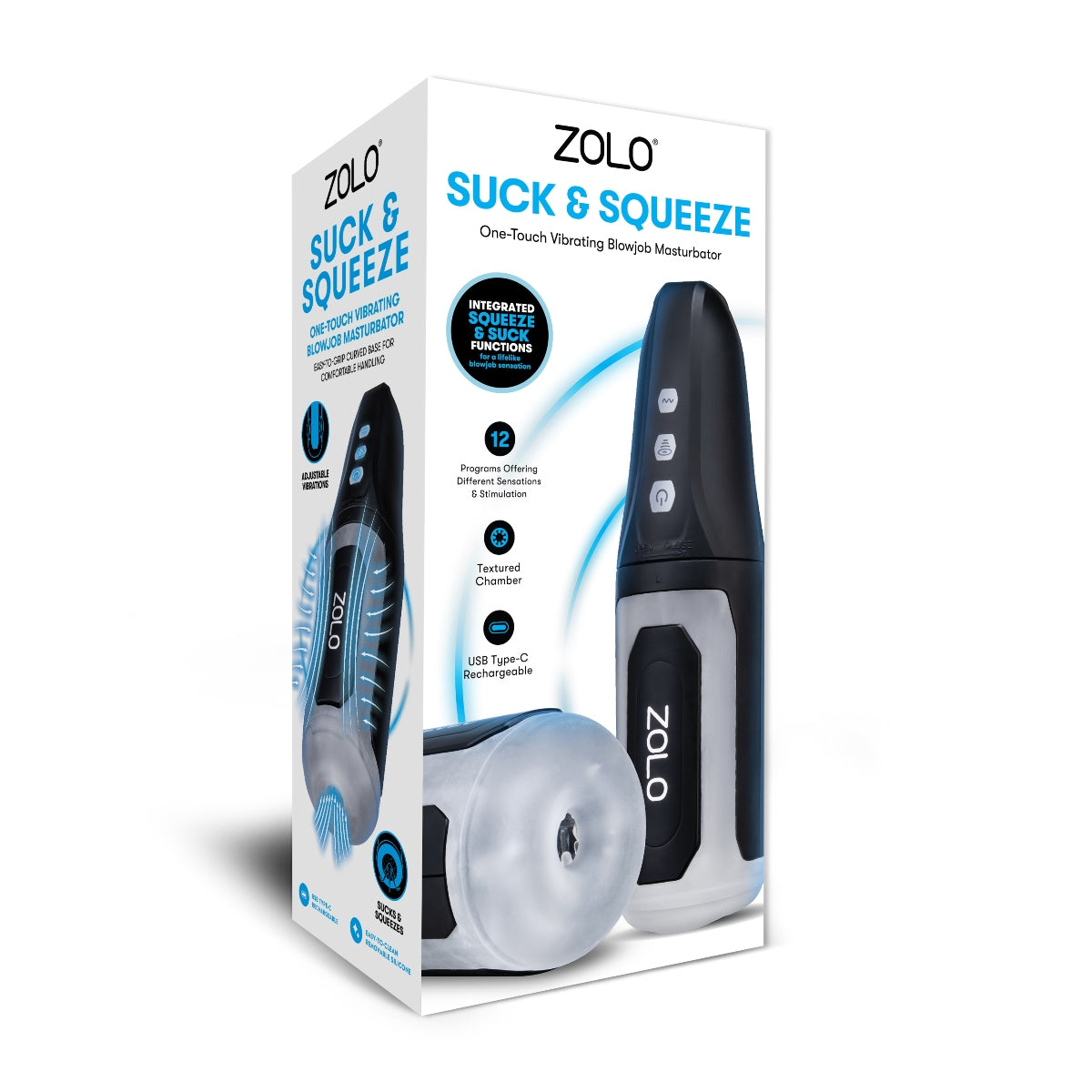 Zolo Suck and Squeeze Masturbator packaging