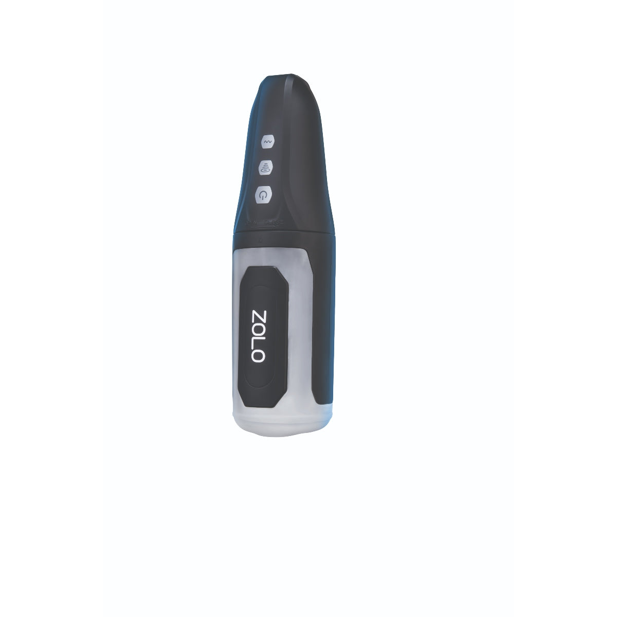 Zolo Suck and Squeeze Masturbator vertical view with logo and buttons