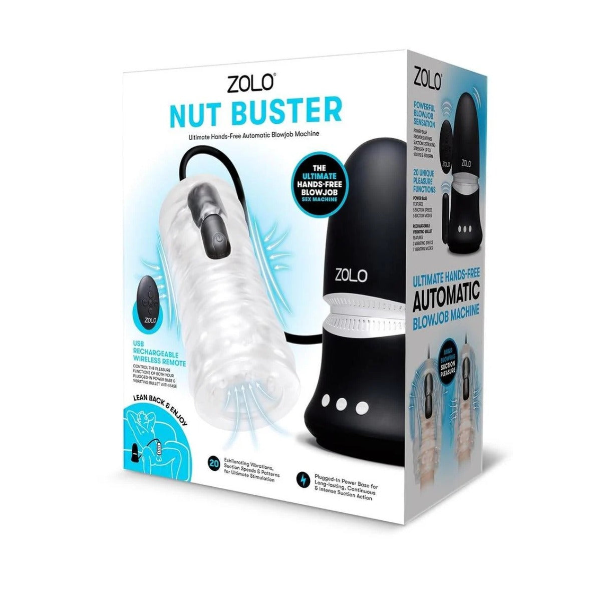 Zolo Nut Buster With Rechargeable Remote packaging