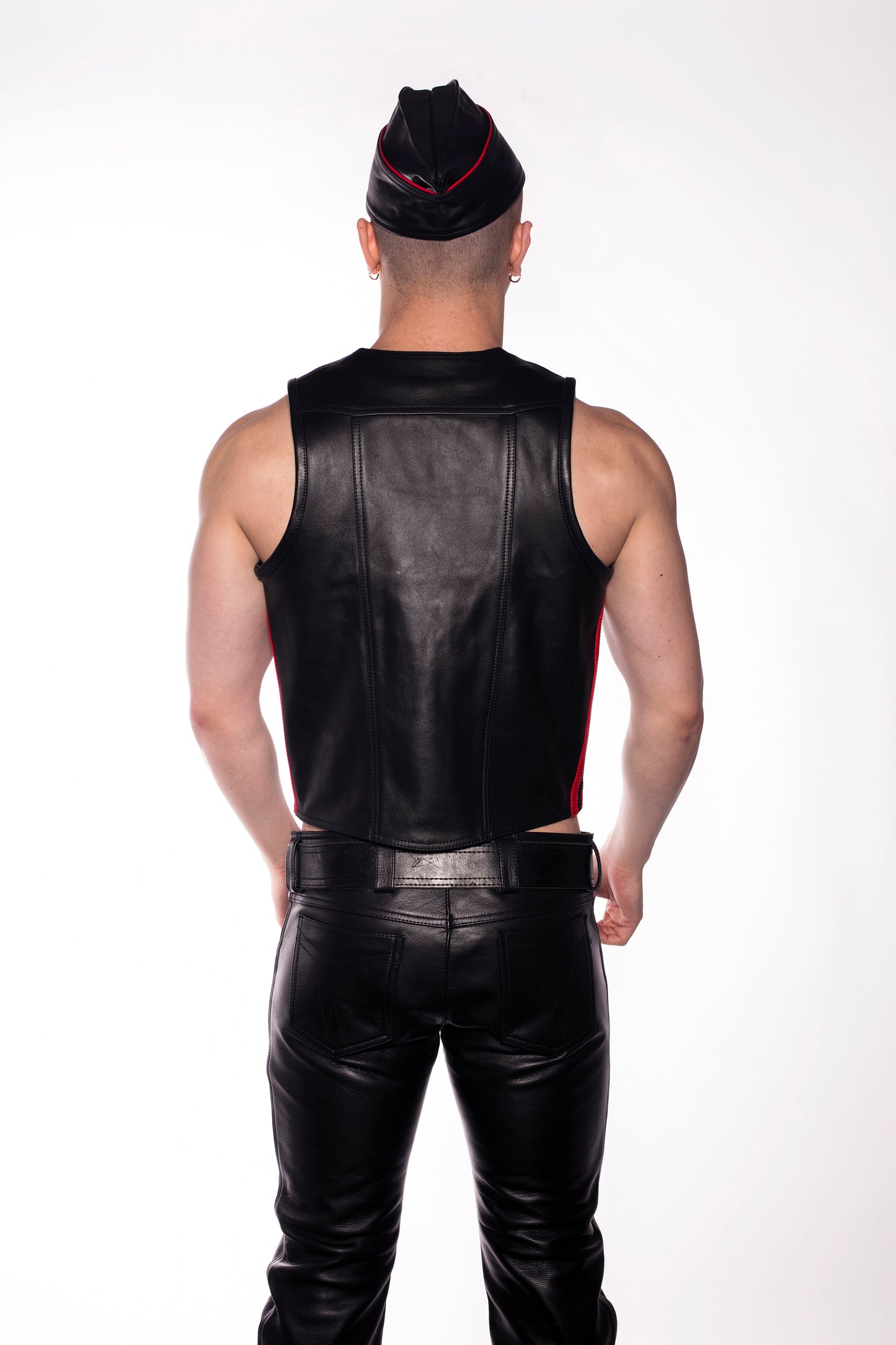 Side Stripe Leather Vest (4823817781386)