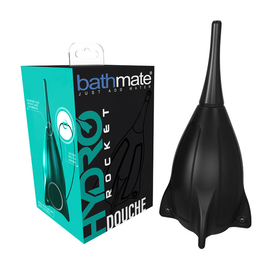 Bathmate Rocket Douche packaging and close-up non-return valve skin-safe materials body-safe