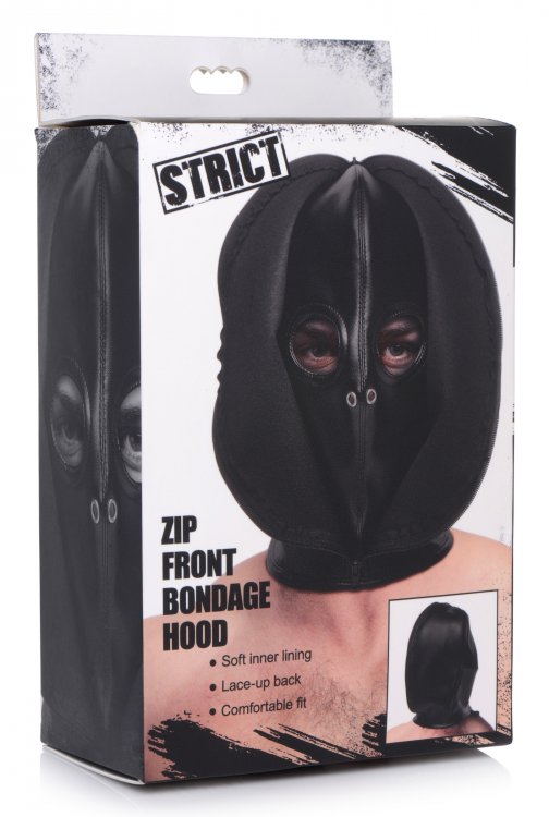 Zip Front Bondage Hood (7432679293167)