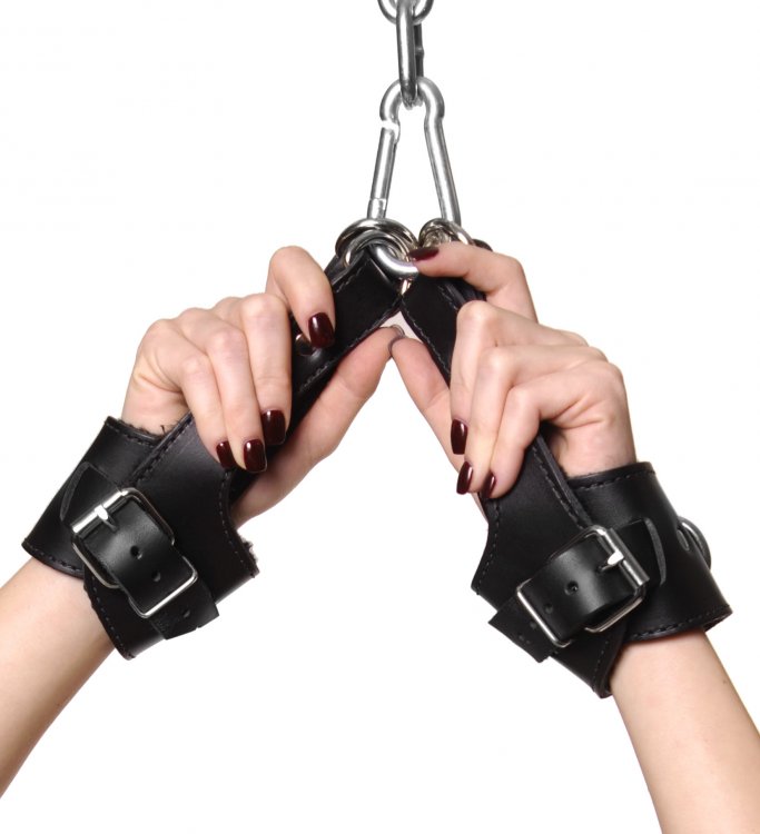 Fleece Lined Leather Suspension Cuffs (7515601862895)